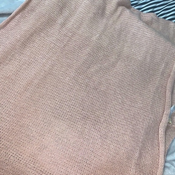 Anthro “Pins & Needles” Dusty Pink W/ Rose Gold Shimmer Infinity Scarf - Picture 2 of 5